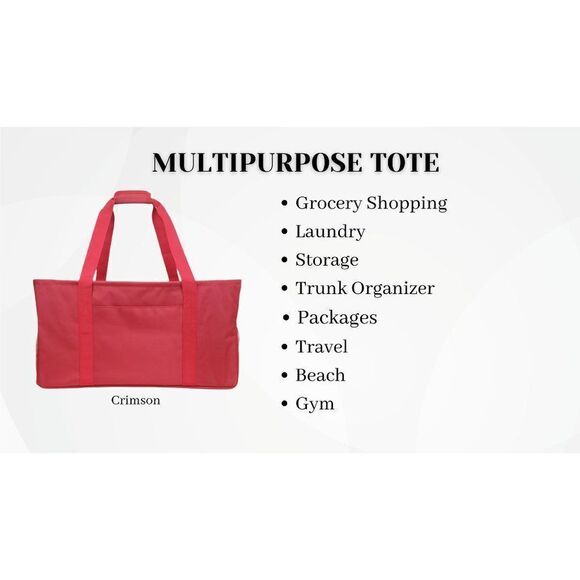 Multipurpose Utility Tote - Crimson - Picture 8 of 16